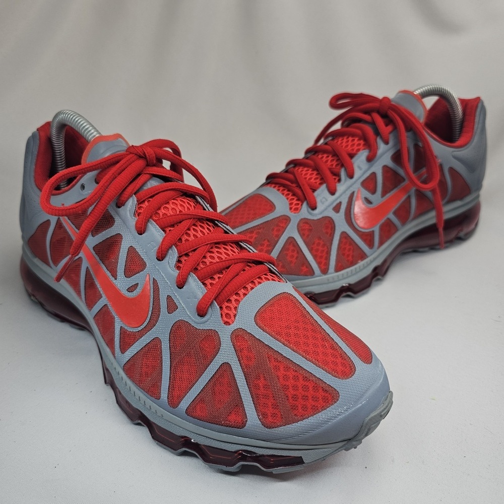 Nike Air Max 2011 Men's 8.5 Stealth Gray Red Running Shoes Sneakers 429889-006